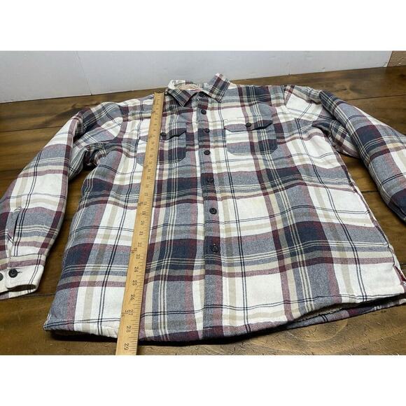 Wrangler Sherpa Lined Plaid Flannel Jacket Shirt Men’s Size Medium Shacket - Picture 8 of 12